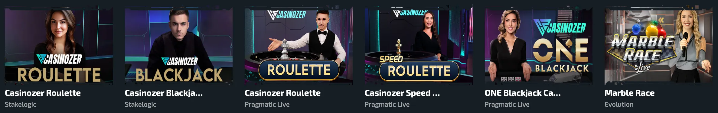 Jeux de table en ligne sur Casinozer blackjack roulette et poke