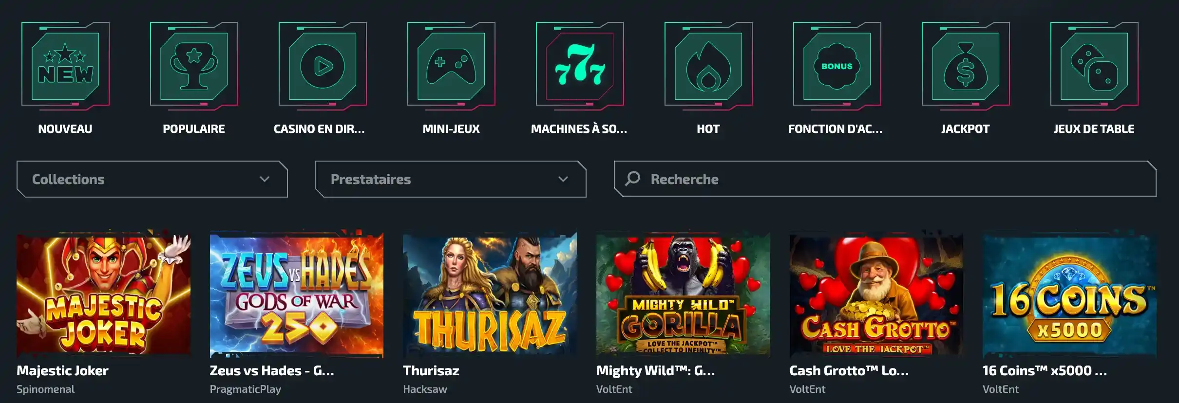 Sélection des meilleures machines à sous en ligne disponibles sur Casinozer